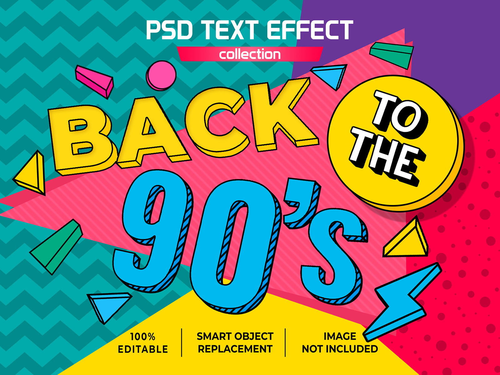 Back to 90's full color retro text effect by Syrlna Project on Dribbble