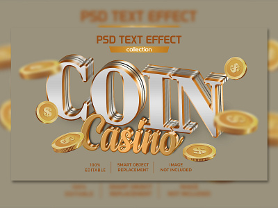 3d Gold Coin Casino Text Effect casino coin gold jackpot text style