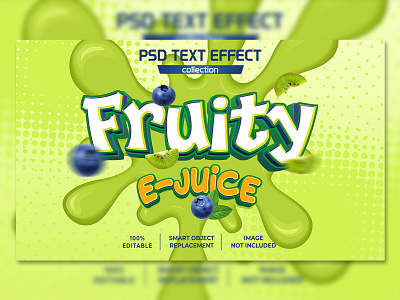 Fruity Series E-Juice Liquid Text Effect