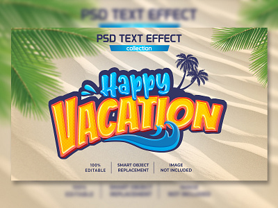 Happy Vacation Text Effect beach happy happy vacation holiday summer text style vaction