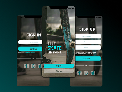 DailyUI Challenge #1. Sign Up. Mobile app skate app branding dailyui design graphic design ios ios mobile logo mobile skate ui ux