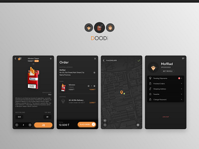 DOODi UI app dark dark app dark mode dark ui design mobile mobile app ui ux