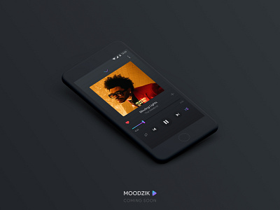 MOODZIK dark design mobile mobile app music ui ux