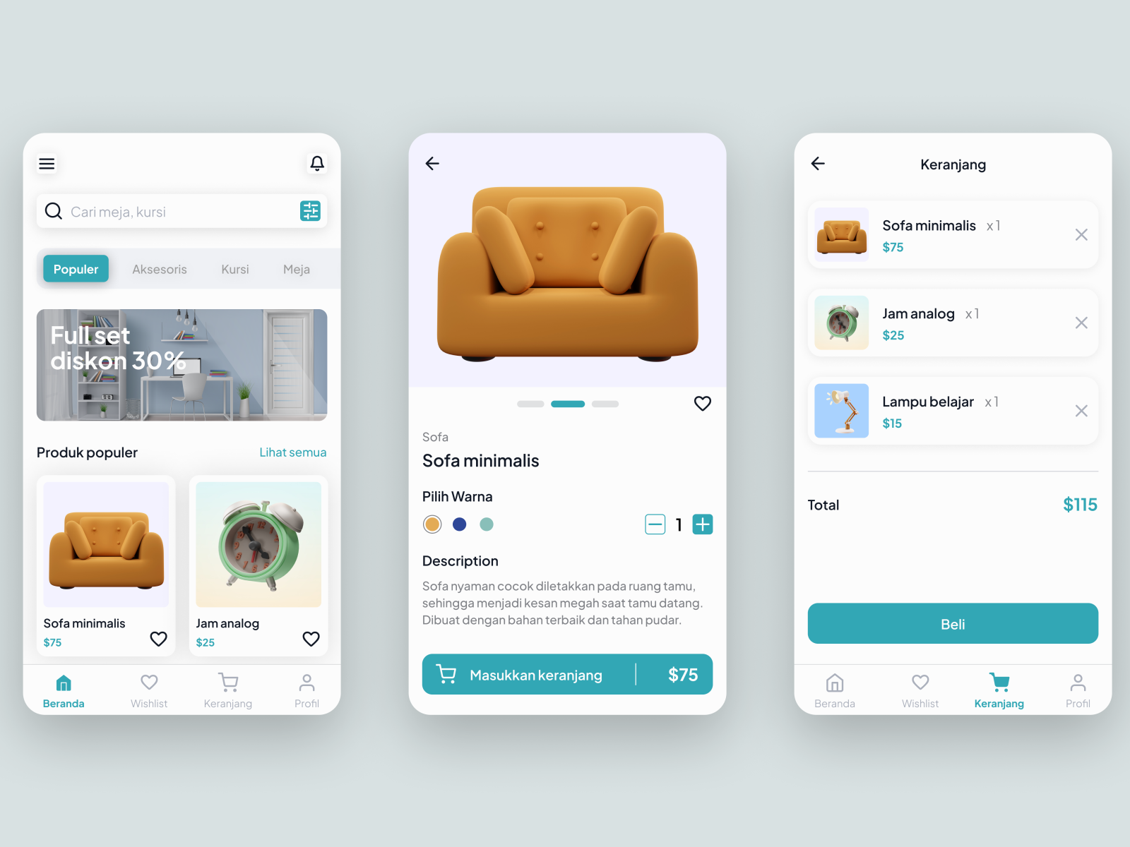 Furniture Mobile Apps Design by Ihza Yusril on Dribbble