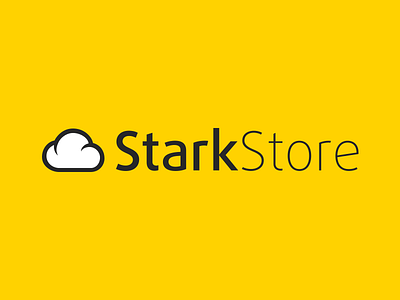StarkStore Logotype cloud flat logo logotype startup yellow