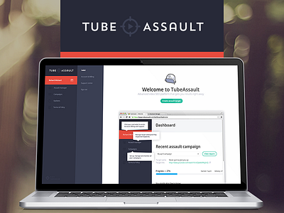 Tube Assault — SEO management for YouTube dashboard design flat interface list logo logotype outline sidebar site ui web
