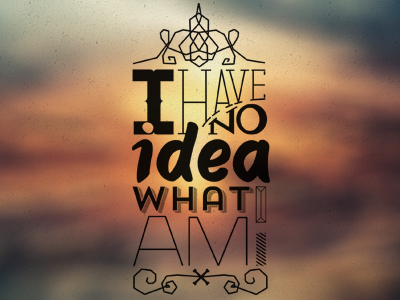 I have no idea what I am i have no idea poster rebound type typographic