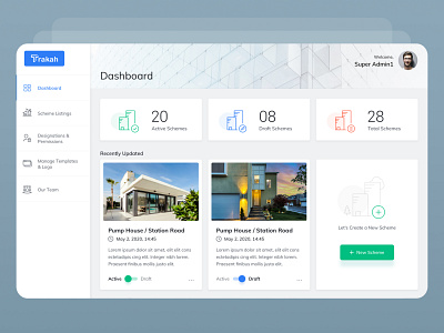 Trakah-Web-App-Dashboard-UI app branding cards clean colors dashbaord ux dashboard dashboard app dashboard template dashboard ui design icons illustration material design minimal scheme management uiux web app