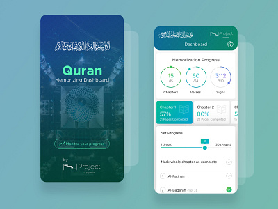 Quran_Memorizing_Mobile_Dashboard-UI android android app app clean clean dashboard colors dashbaord ux dashboard template graphs icons illustration ios material design minimal mobile app mobile dashboard quran typographic ux