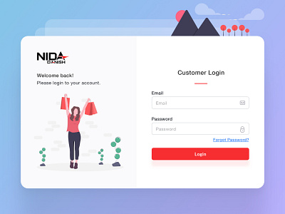 Nida-Ecommerce Login Screen Web UI