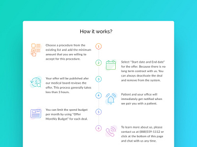 How it Works cards clean colors gradient gradient icons how it works icons icons design illustration line icons minimal modern process timeline timeline design trend ui ui ux ux vinodkumarpalli