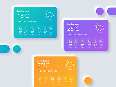 Weather Cards  Neumorphic UI