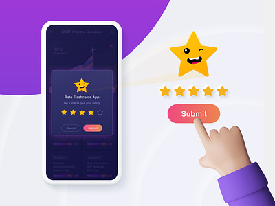 Rating Dialog UI app app rating clean design feedback icons illustration minimal modern rate app rating rating dialog rating widget review star rating ui ux vinodkumarpalli widget