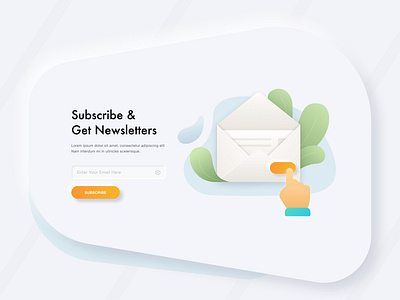 Newsletter Subscription UI 2d icons clean gradients icons illustration illustrations illustrations／ui material minimal modern newsletter newsletter subsciption shadows subscribe subscribe button subscription ui ux web app ui ux