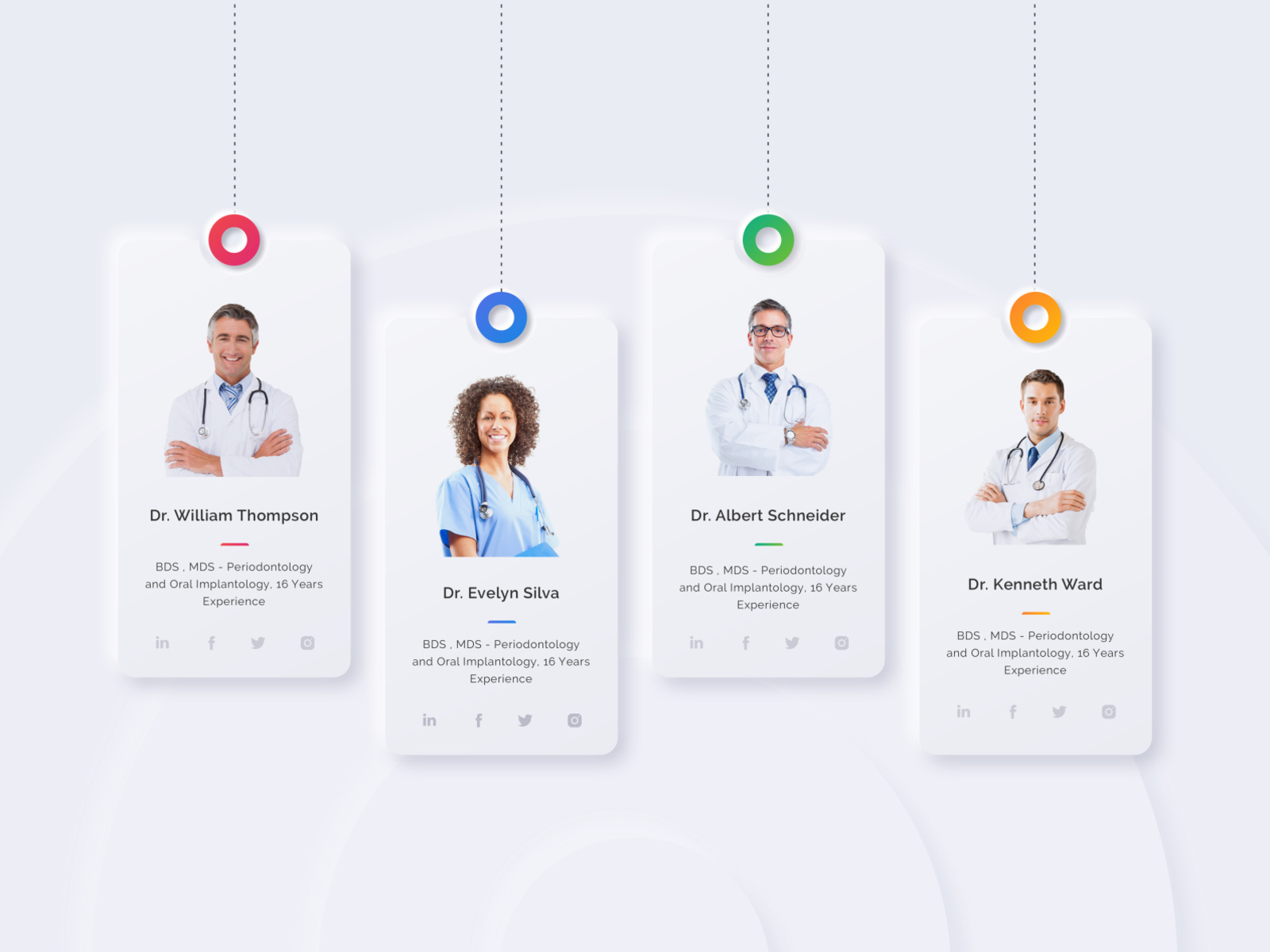 Doctors-Profile Cards UI by Vinod Kumar Palli on Dribbble