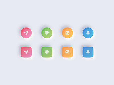 Neumorphic Icons 3d icons app icons clean colors design elegant icon shapes icons iconset illustration minimal mobile icon set modern neumorphic design neumorphic icons neumorphism rgb colors ui ux web icons