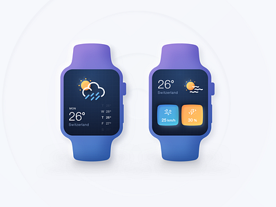 Weather UI for Apple Watch - Neumorphism