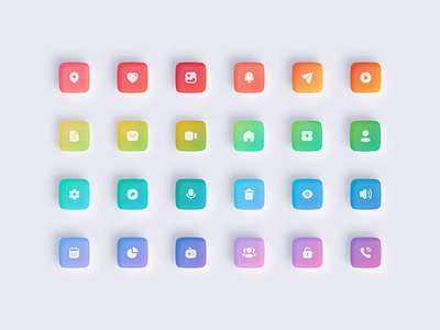 Neumorphic Icons / Color Palette 3d icons app icons clean color palette colors dark ui glossy icons iconography icons icons set iconset illustration light ui minimal modern neumorphic design neumorphism ui ui ux vinodkumarpalli