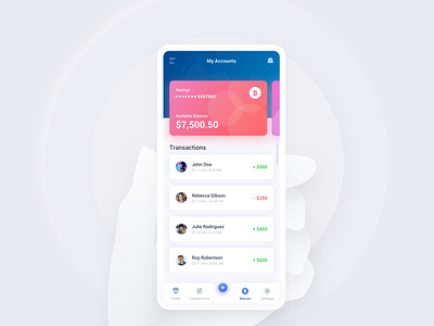 Fintech Account Transactions account listing account transactions android app bank accounts banking banking dashboard cards ui clean colors fintech app flat icons ios app ui material shadows minimal modern multi color icons transactions ui ux vinodkumarpalli