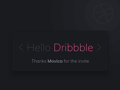 hello dribbble welcome shot