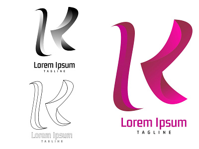 a simple and unique "K" brand logo branding design graphic design illustration logo logo n logok typography vector