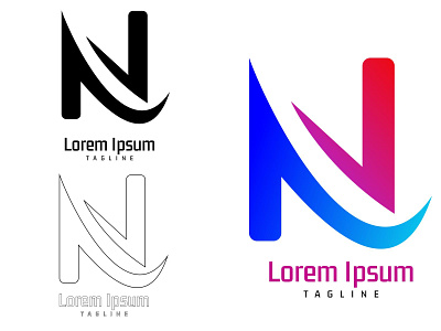 a simple and unique "N" brand logo branding design graphic design illustration logo logo n vector