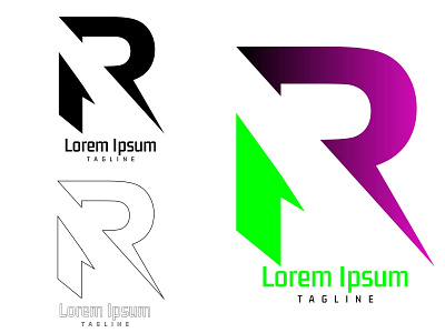 a simple and unique "R" brand logo branding design graphic design illustration logo logo n typography vector