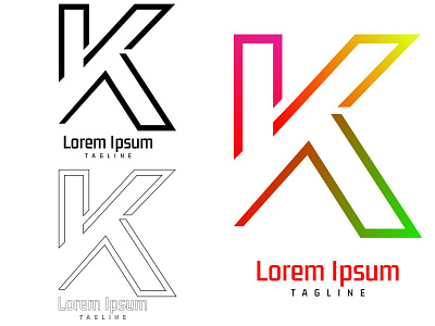 a simple and unique "K" brand logo branding design graphic design illustration logo logo k typography vector