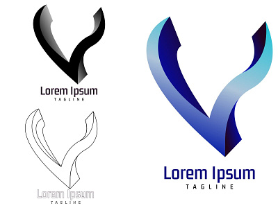 unique and simple brand logo modification of the letter "V" branding design graphic design illustration logo logo v typography vector