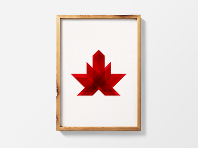 Geometric Maple Leaf abstract canada geometric leaf maple poster red