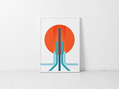 Rise Up United design geometry minimal poster retro