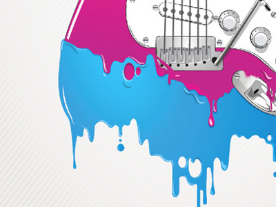 Poster Lollapalooza Brasil colors electric guitar illustration lollapalooza paint poster vector