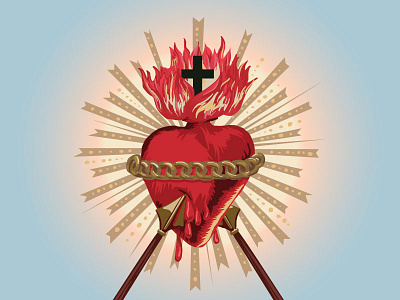 Unchain My Heart christ flame heart modern religious urban vector