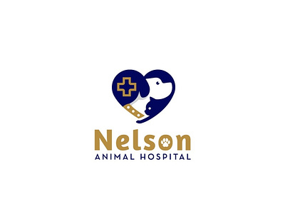 Nelson Animal Hospital animal animal hospital brand brand design brand identity branding cat dog dog logo hospital logo design paw pet pets