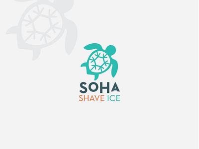 SOHA shave ice brand brand identity branding ice icecream logo logo design logodesign shave ice soha turtle turtles