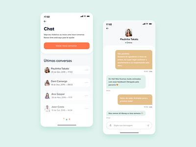 Renovation Progress apartment app border radius button call to action chat chat app chatbot clean gradient color home house icons listing loading online orange real state ui