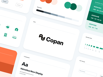 Copan - Base Components atomic design branding branding design building buttons cards components copan design system design tokens helvetica icons real state spacings tokens ui uiux ux