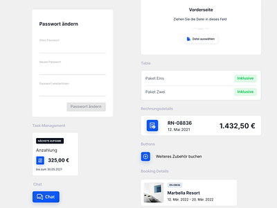 User Account - UI Design 🔮 button styling campingapp design system file upload inputfield invoice invoicedetails password reset password settings task management to do list travel app