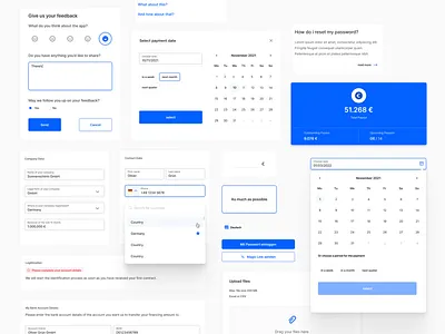 Fintech - Webapp Components badge button styling dashboard date picker datepicker design system file upload inputfield modals state ui