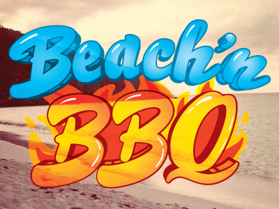 Beach'n BBQ beach. bbq fire script summer