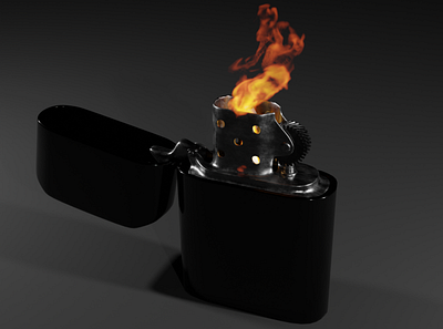 Zippo lighter 3d blender branding graphic design zippo