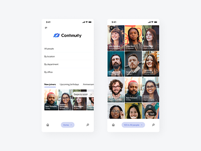 Names & Faces - People Directories app clean design minimal mobile ui web