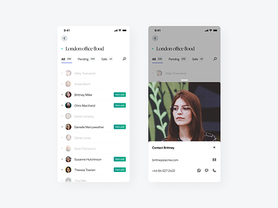 Names & Faces - Check-in app clean design illustraion minimal mobile typography ui