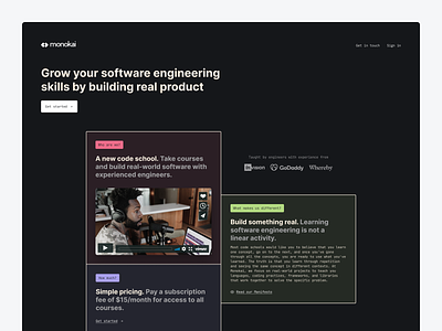 Monokai Coding School clean design minimal typogaphy web webdesign website