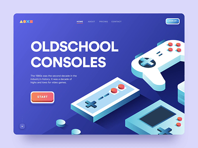 Gaming Landing Page Interaction animation design frosted glass game gaming illustration interaction landing page landingpage minimal product typography ui ui ux uiux ux uxui web website