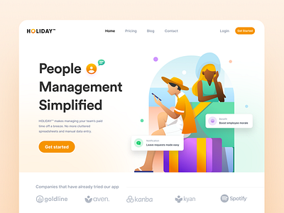 Leave management app | Landing page concept