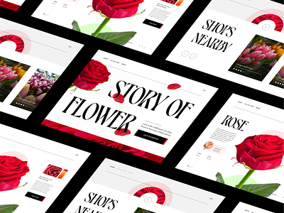 Story of Flower | Landing Page Concept clean design flower grid landing page layout library love minimal product rose typography ui web website wiki