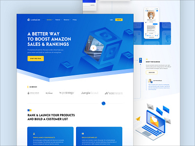 Landing Cube - Homepage ads amazon blue design digital grid home homepage illustration inspiration isometric minimal sales typo typography ui web website