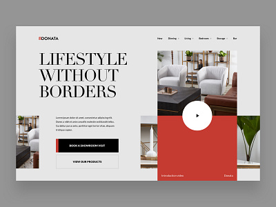 Donata | Hero Exploration design furniture grid header hero inspiration minimal swiss swiss design typography ui web website