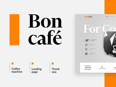 Boncafe Landing Page animation coffee design grid header inspiration interaction landing page landingpage machine minimal typography ui web website